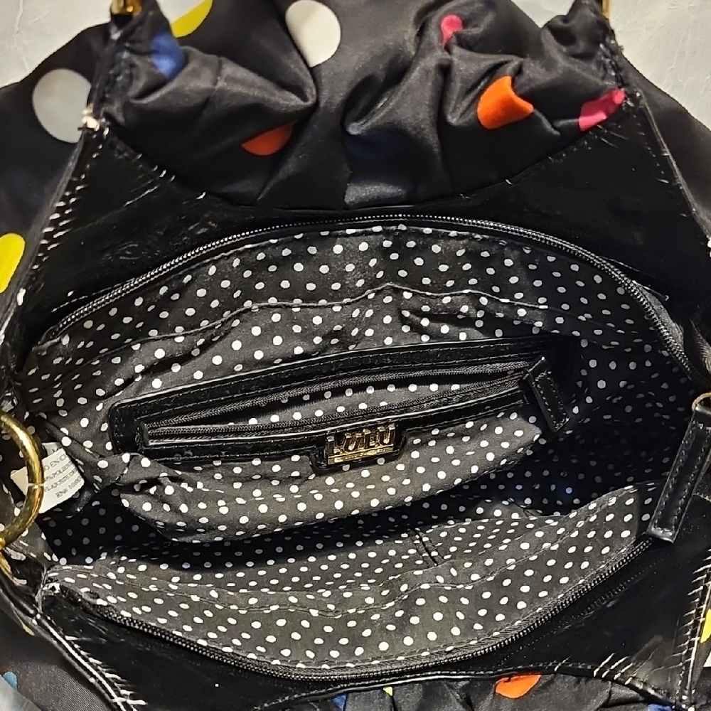 Lulu Guinness Black Bag with Colorful Polka Dots And Playful Bow - 2013 - Picture 8 of 10